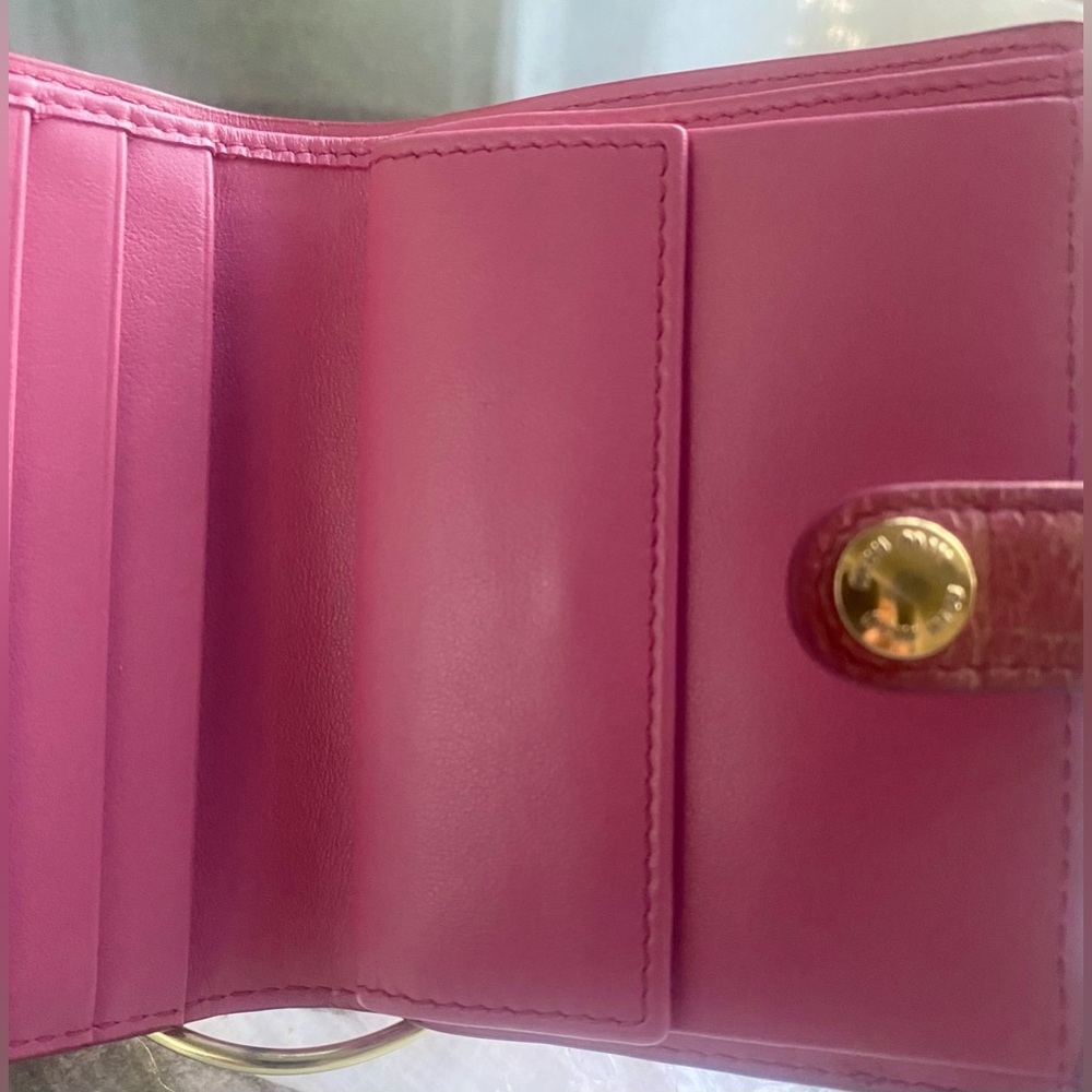 MIU MIU Pink Croc Trifold Wallet | - Picture 8 of 14